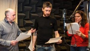 Bradley Wiggins in The Archers studio